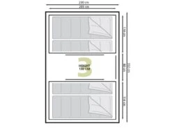 Eurotrail Vis-a-vis Tent Santiago BTC -Bo Camp Winkel 55 2 eurotrail santiago btc plattegrond ette0609 2701