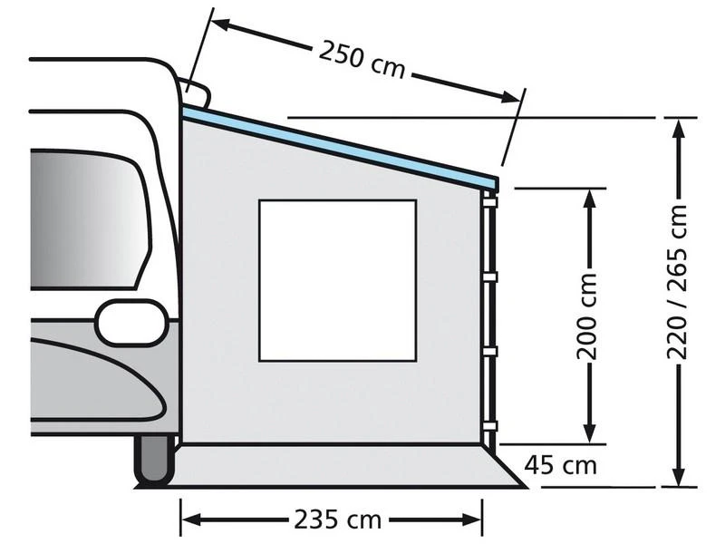 Eurotrail Zijwand Cassetteluifel Met Raam 220 4 Eurotrail Zijwand Cassetteluifel Met Raam 220 - Afbeelding 2