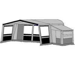 Te Velde Voortent De Vaart Lux 240 Cm Antraciet -Bo Camp Winkel te velde voortenten met uitbouw en luifel de vaart lux antraciet2