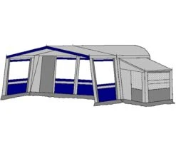 Te Velde Voortent De Vaart Lux 240 Cm Blauw -Bo Camp Winkel te velde voortenten met uitbouw en luifel de vaart lux blauw