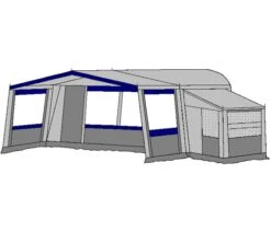 Te Velde Voortent De Vaart Standaard 310 Cm. -Bo Camp Winkel te velde voortenten met uitbouw en luifel de vaart standaard blauw33